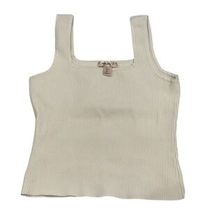 Bailey 44 Ribbed Square Neck Tank Top Cream Size Large
